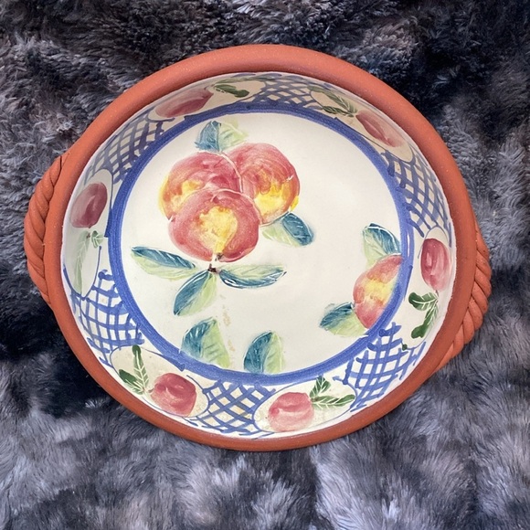 D'Arcy Margesson Signed Terracotta Pottery Hand thrown 1995 Deep Dish - Picture 2 of 16